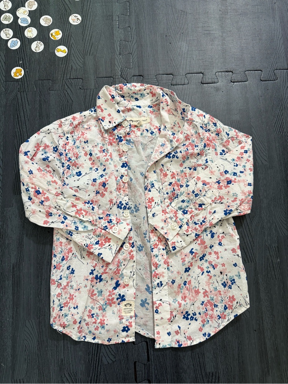 Appaman kids pink floral long sleeves shirt